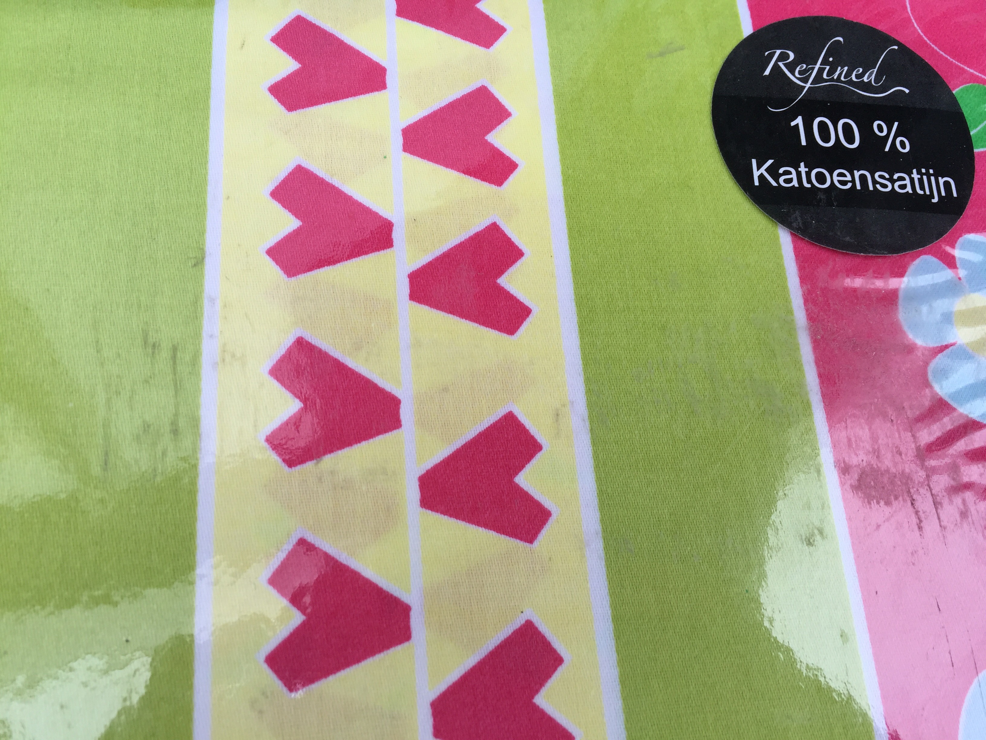 Refined dekbedovertrek Adison Lime Katoensatijn 240x200/220 opruiming