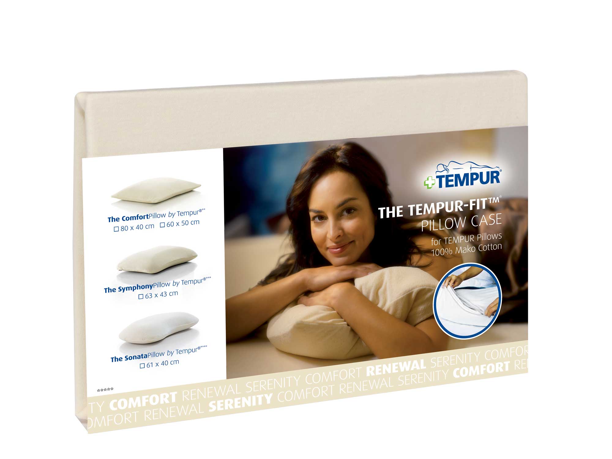 Tempur kussensloop ecru