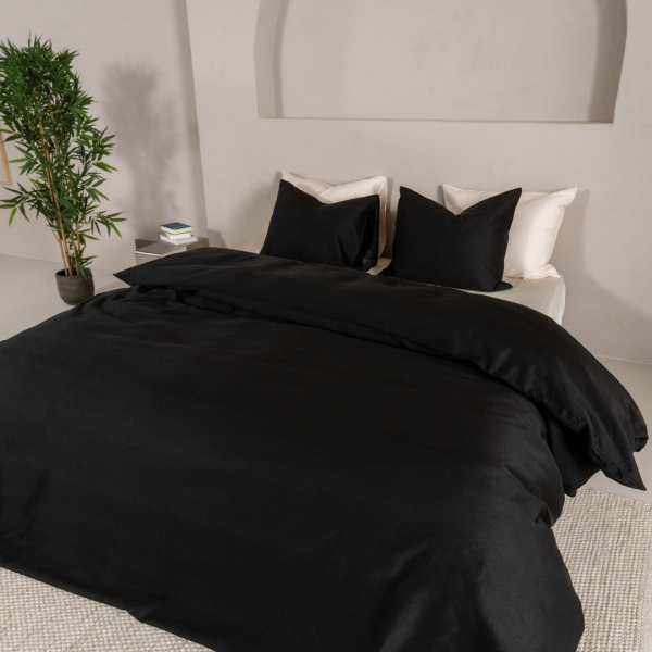 KAYORI KISO ZWART 240X200/220CM 70%TENCEL 30%KATOEN