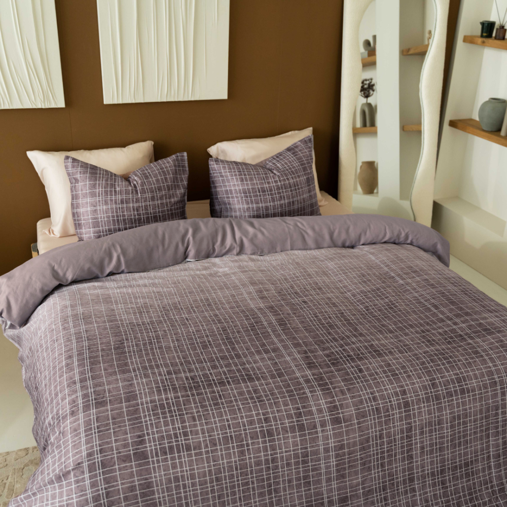 KAYORI SUNAI MAUVE 240X200/220CM KATOENSATIJN