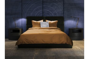 YELLOW PERCALE COGNAC BROWN 240X200/220CM 100% KATOEN PERKAL