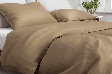 ZO!HOME SATINADO PRALINE BROWN DEKBEDOVERTREK 240X200/220CM 100% KATOENSATIJN